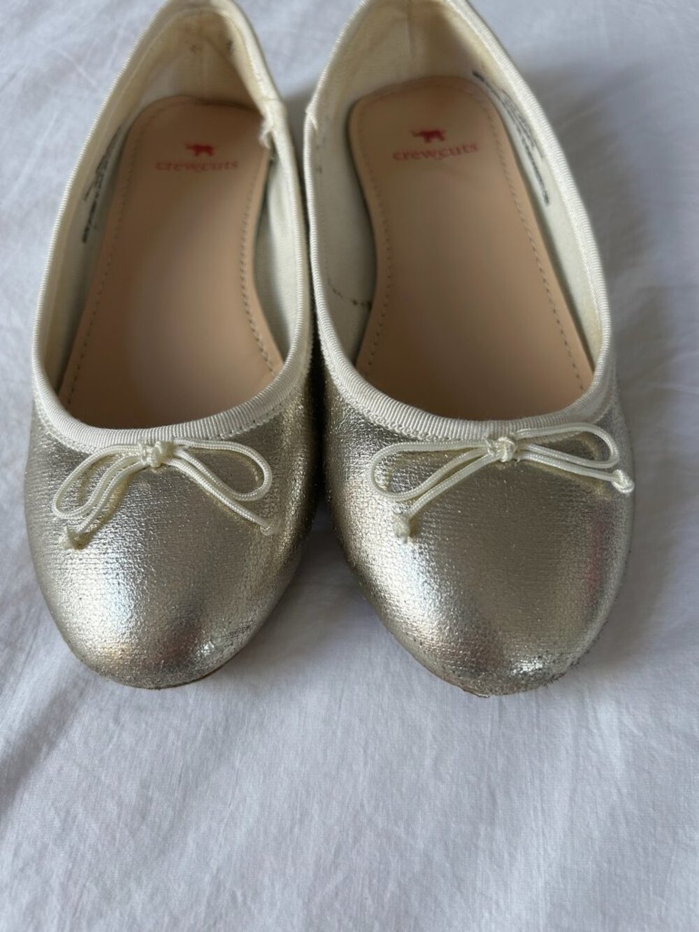 Girls Crewcuts Metallic Gold Ballet Flats